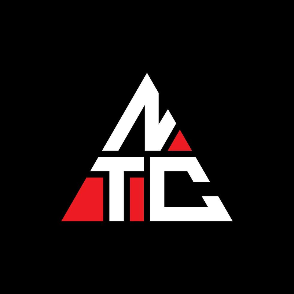 design del logo della lettera del triangolo ntc con forma triangolare. monogramma di design del logo del triangolo ntc. modello di logo vettoriale triangolo ntc con colore rosso. logo triangolare ntc logo semplice, elegante e lussuoso.