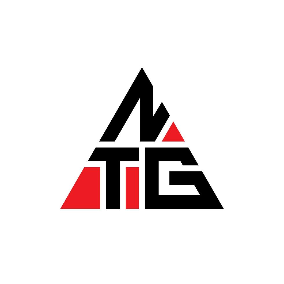 ntg triangolo lettera logo design con forma triangolare. ntg triangolo logo design monogramma. modello di logo vettoriale triangolo ntg con colore rosso. ntg logo triangolare logo semplice, elegante e lussuoso.