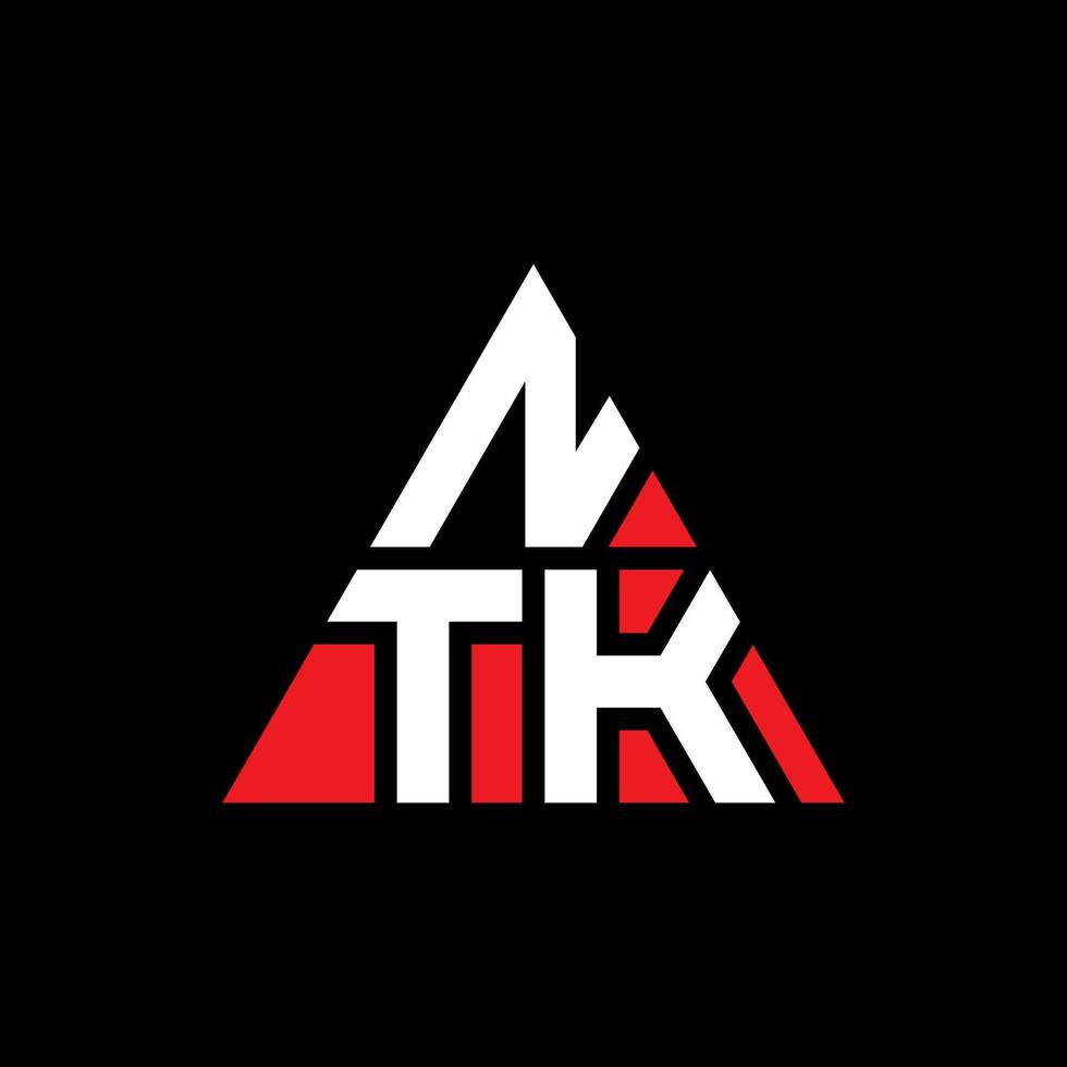 design del logo della lettera triangolare ntk con forma triangolare. ntk triangolo logo design monogramma. modello di logo vettoriale triangolo ntk con colore rosso. logo triangolare ntk logo semplice, elegante e lussuoso.