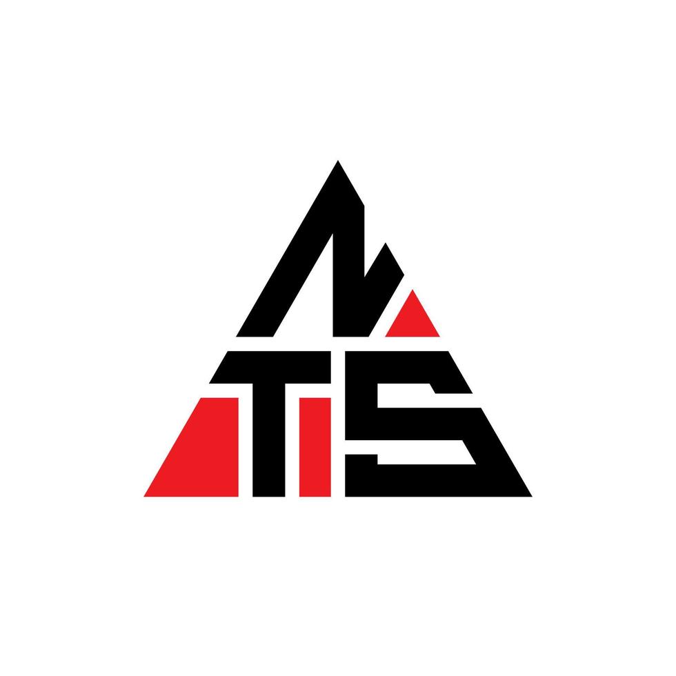 design del logo della lettera triangolare nts con forma triangolare. nts triangolo logo design monogramma. modello di logo vettoriale triangolo nts con colore rosso. logo triangolare nts logo semplice, elegante e lussuoso.