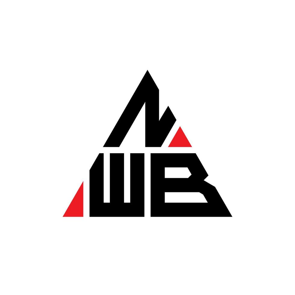 design del logo della lettera triangolare nwb con forma triangolare. monogramma di design del logo del triangolo nwb. modello di logo vettoriale triangolo nwb con colore rosso. logo triangolare nwb logo semplice, elegante e lussuoso.