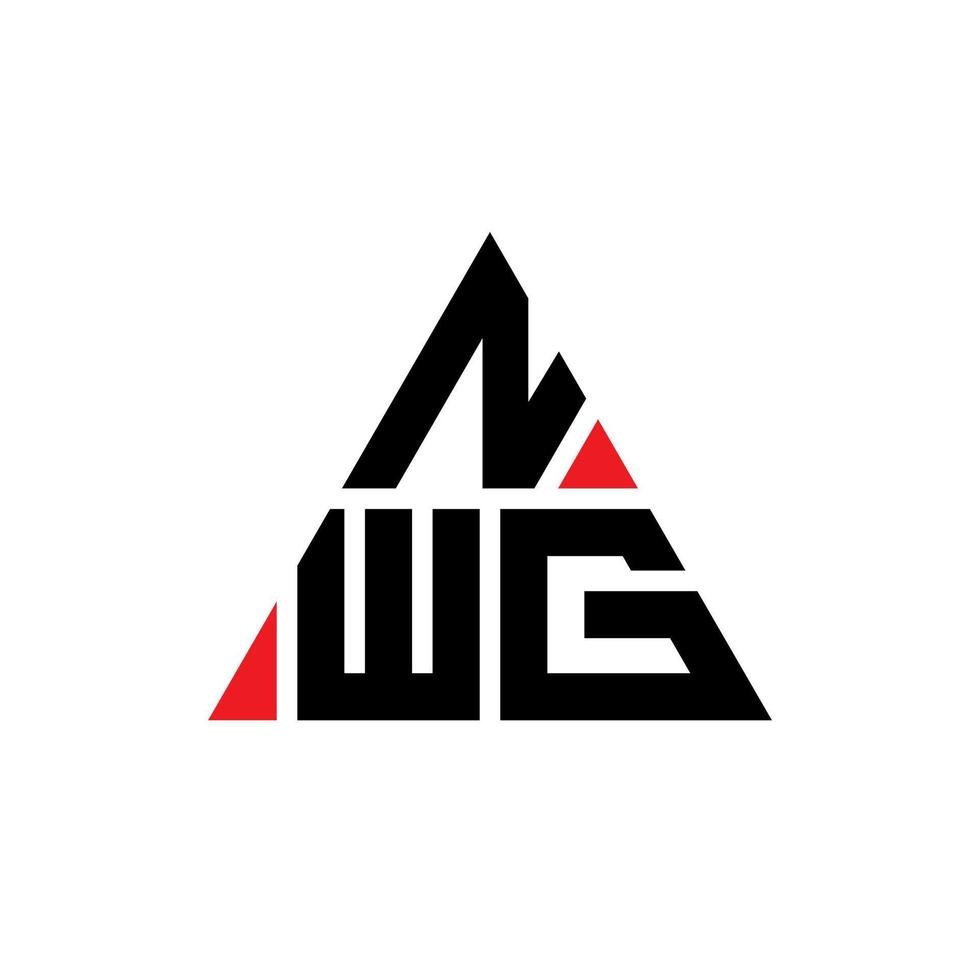 design del logo della lettera del triangolo nwg con forma triangolare. monogramma di design del logo del triangolo nwg. modello di logo vettoriale triangolo nwg con colore rosso. logo triangolare nwg logo semplice, elegante e lussuoso.