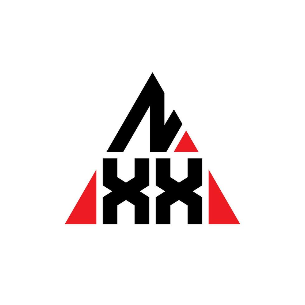 design del logo della lettera triangolare nxx con forma triangolare. monogramma del design del logo del triangolo nxx. modello di logo vettoriale triangolo nxx con colore rosso. logo triangolare nxx logo semplice, elegante e lussuoso.