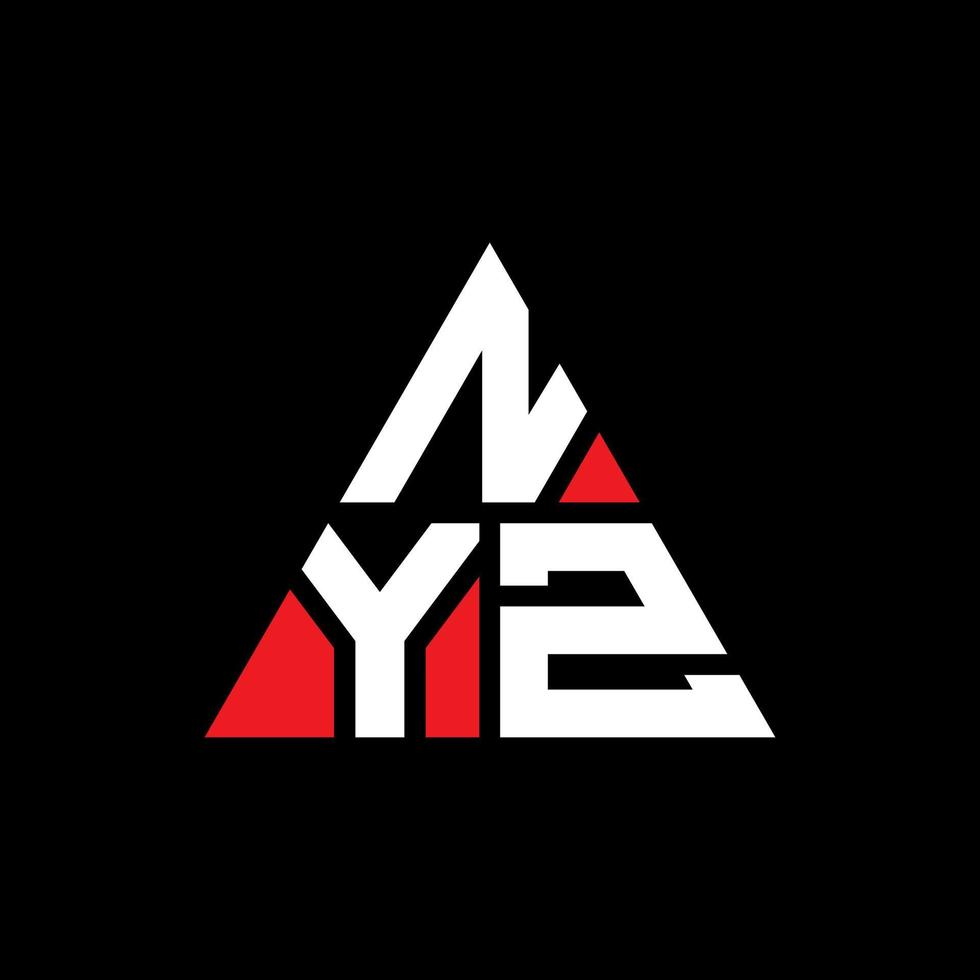 design del logo della lettera triangolo nyz con forma triangolare. monogramma di design del logo del triangolo nyz. modello di logo vettoriale triangolo nyz con colore rosso. logo triangolare nyz logo semplice, elegante e lussuoso.