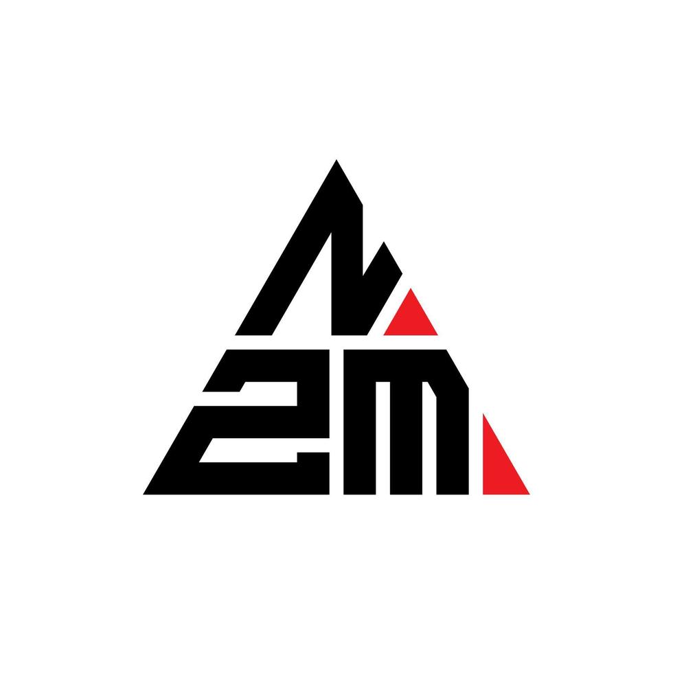 nzm triangolo logo lettera design con forma triangolare. monogramma di design del logo del triangolo nzm. modello di logo vettoriale triangolo nzm con colore rosso. logo triangolare nzm logo semplice, elegante e lussuoso.