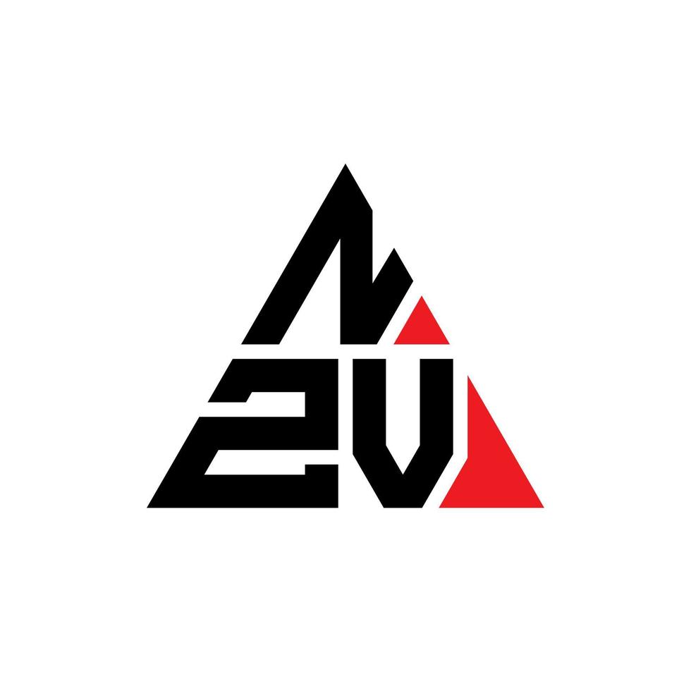 design del logo della lettera del triangolo nzv con forma triangolare. monogramma di design del logo del triangolo nzv. modello di logo vettoriale triangolo nzv con colore rosso. logo triangolare nzv logo semplice, elegante e lussuoso.