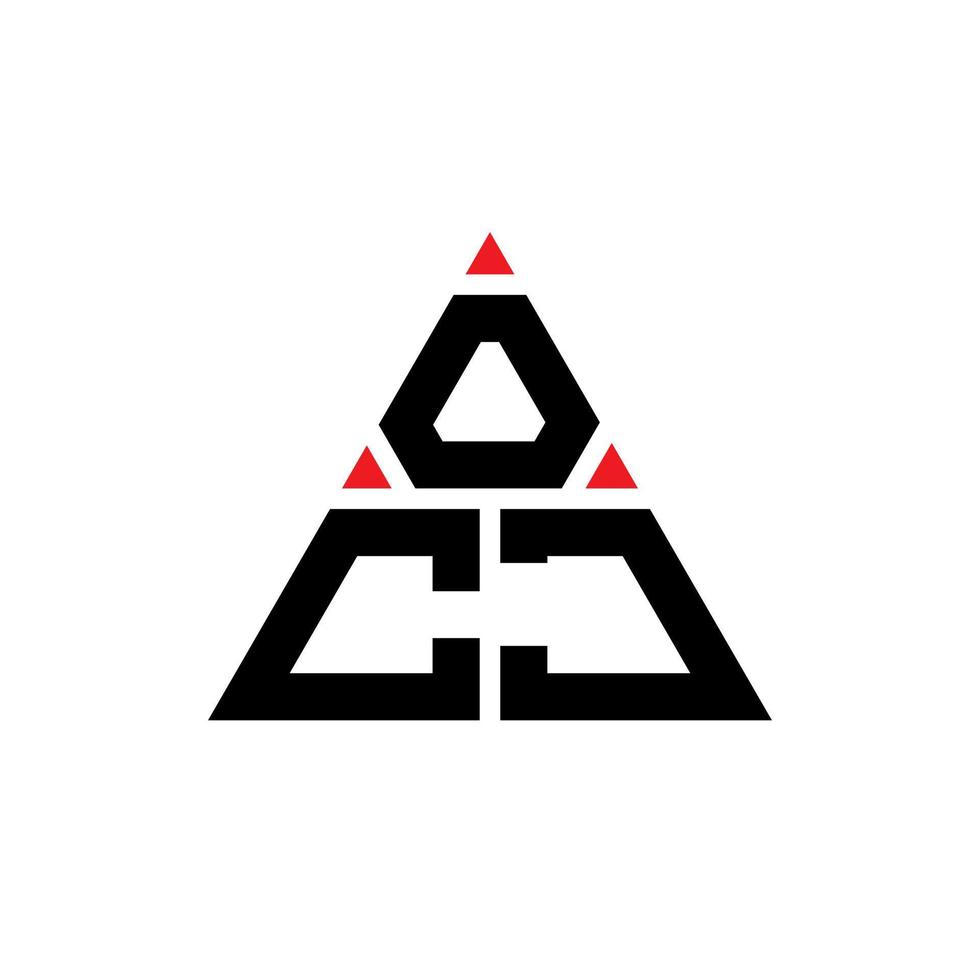 design del logo della lettera del triangolo ocj con forma triangolare. monogramma di design del logo del triangolo ocj. modello di logo vettoriale triangolo ocj con colore rosso. logo triangolare ocj logo semplice, elegante e lussuoso.