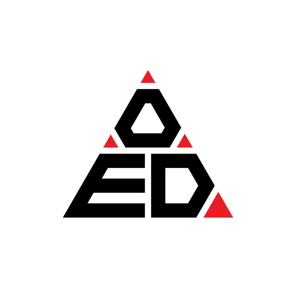 design del logo della lettera del triangolo oed con forma triangolare. monogramma di design con logo triangolo oed. modello di logo vettoriale triangolo oed con colore rosso. oed logo triangolare logo semplice, elegante e lussuoso.