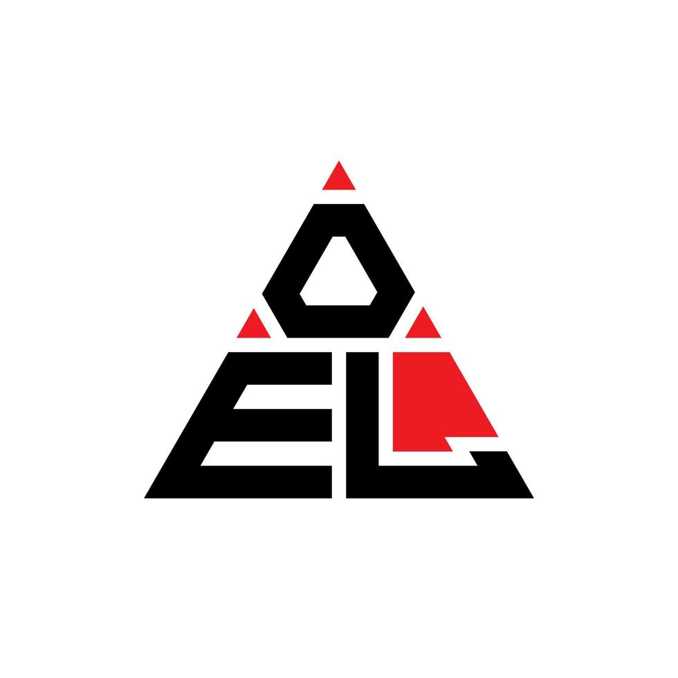 design del logo della lettera triangolo oel con forma triangolare. monogramma di design del logo triangolo oel. modello di logo vettoriale triangolo oel con colore rosso. oel logo triangolare logo semplice, elegante e lussuoso.