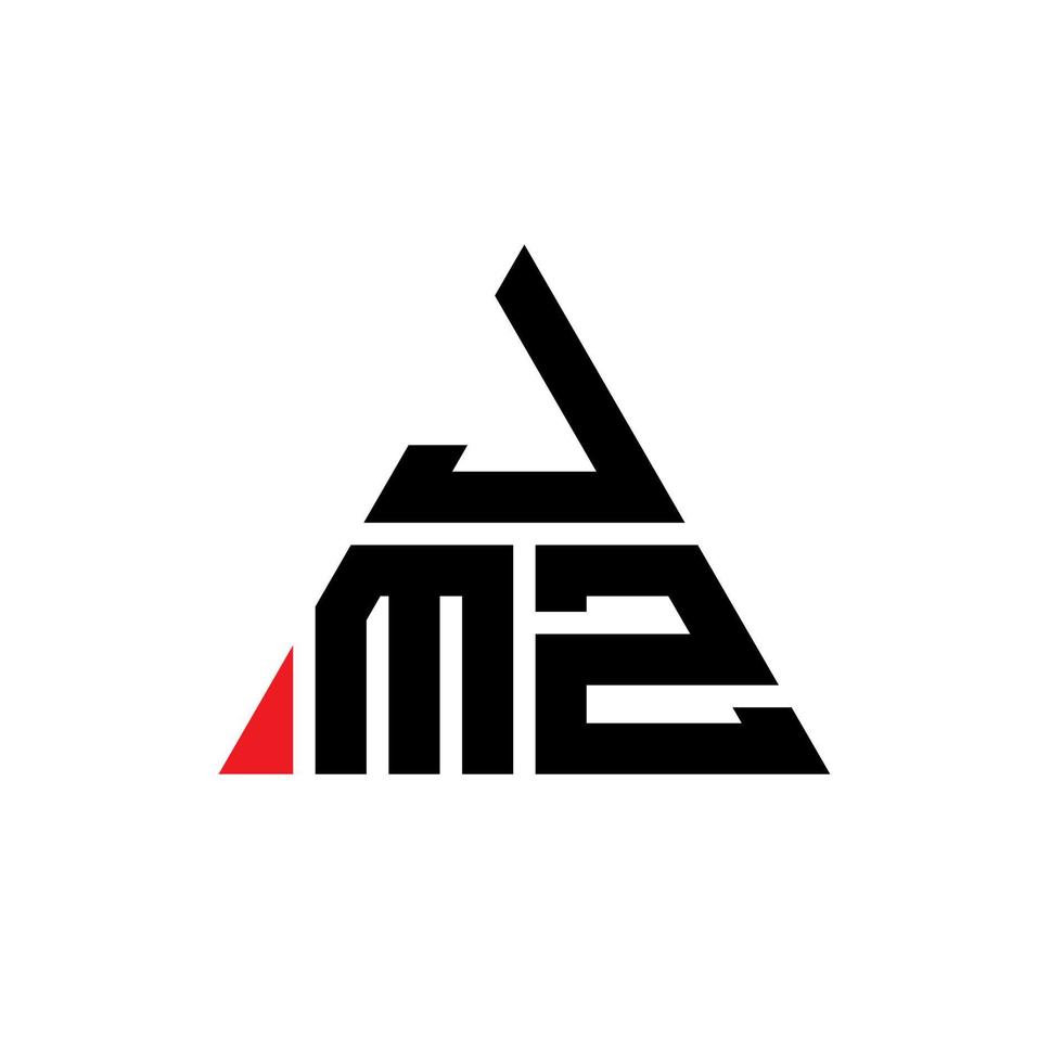 jmz triangolo logo design lettera con forma triangolare. monogramma di design del logo del triangolo jmz. modello di logo vettoriale triangolo jmz con colore rosso. logo triangolare jmz logo semplice, elegante e lussuoso.