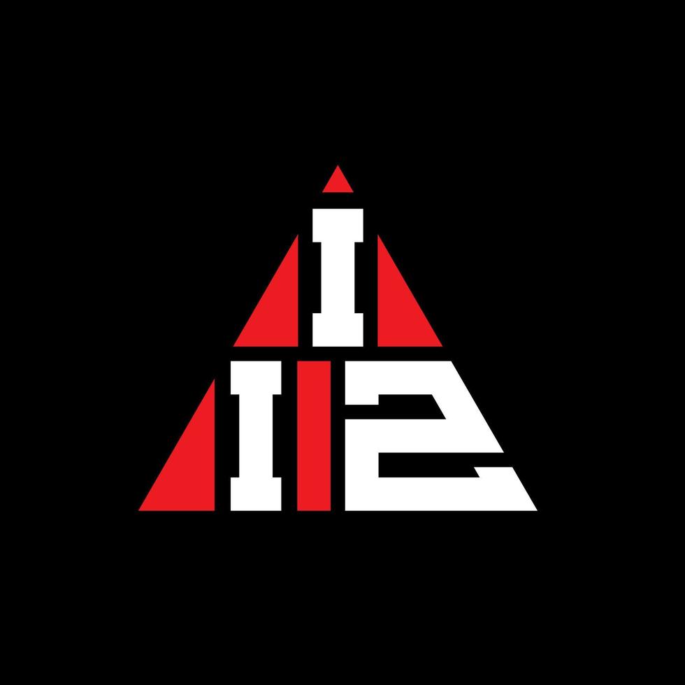 design del logo della lettera del triangolo iiz con forma triangolare. iiz triangolo logo design monogramma. modello di logo vettoriale triangolo iiz con colore rosso. iiz logo triangolare logo semplice, elegante e lussuoso.