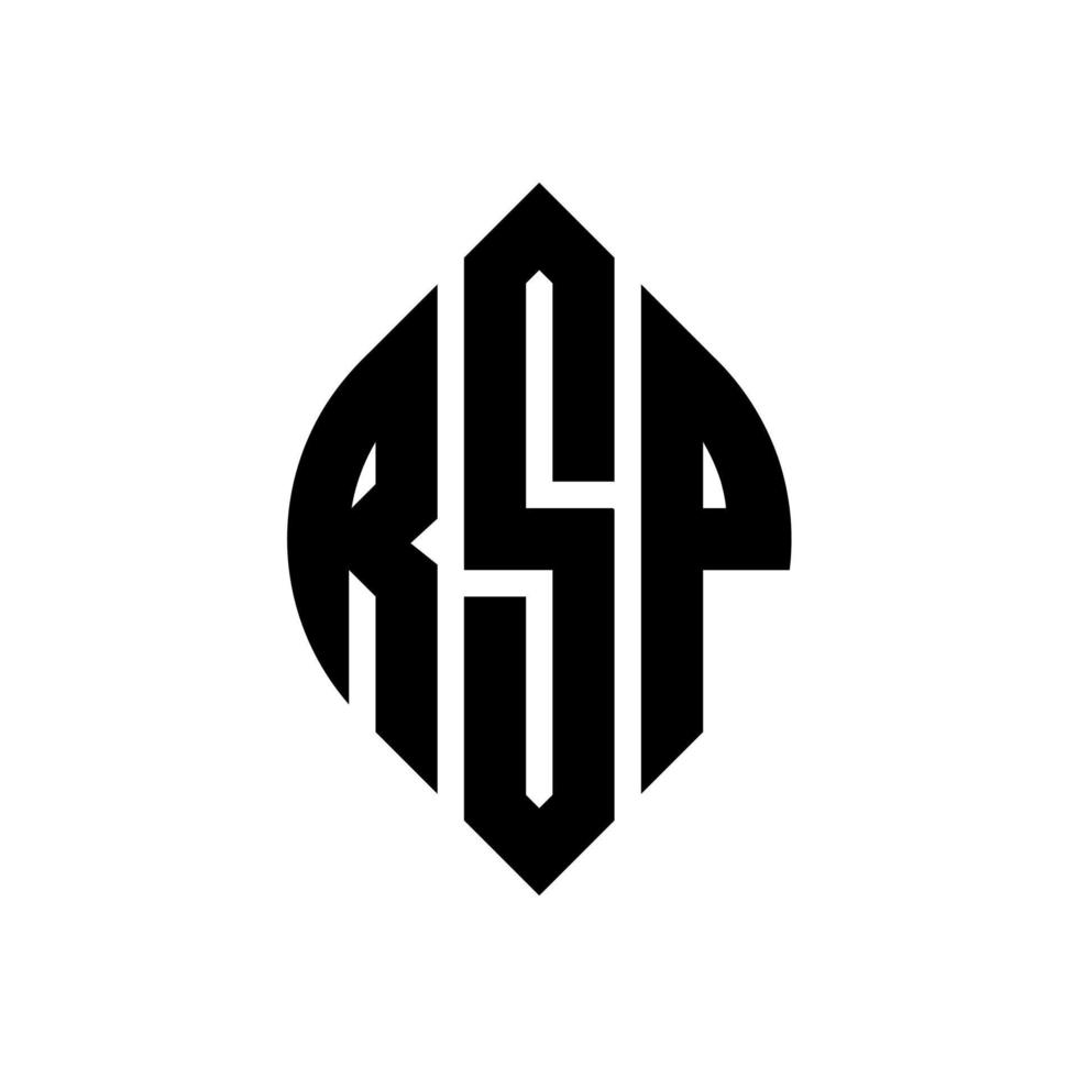 rsp circle letter logo design con forma circolare ed ellittica. rsp lettere ellittiche con stile tipografico. le tre iniziali formano un logo circolare. rsp cerchio emblema astratto monogramma lettera marchio vettore. vettore