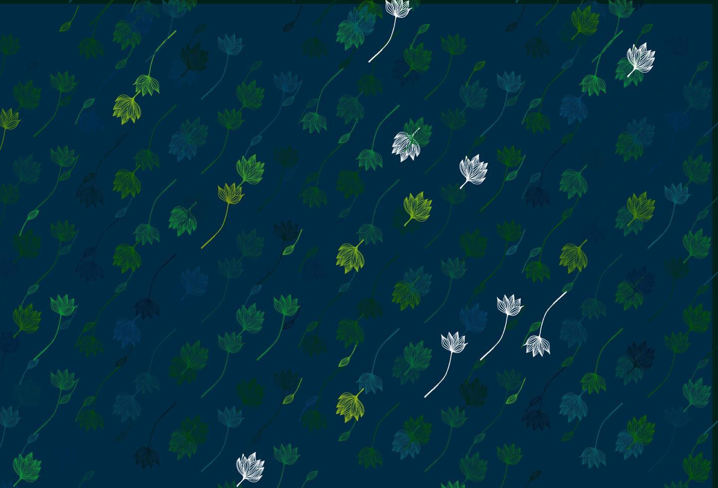 copertina di doodle vettoriale azzurro e verde.