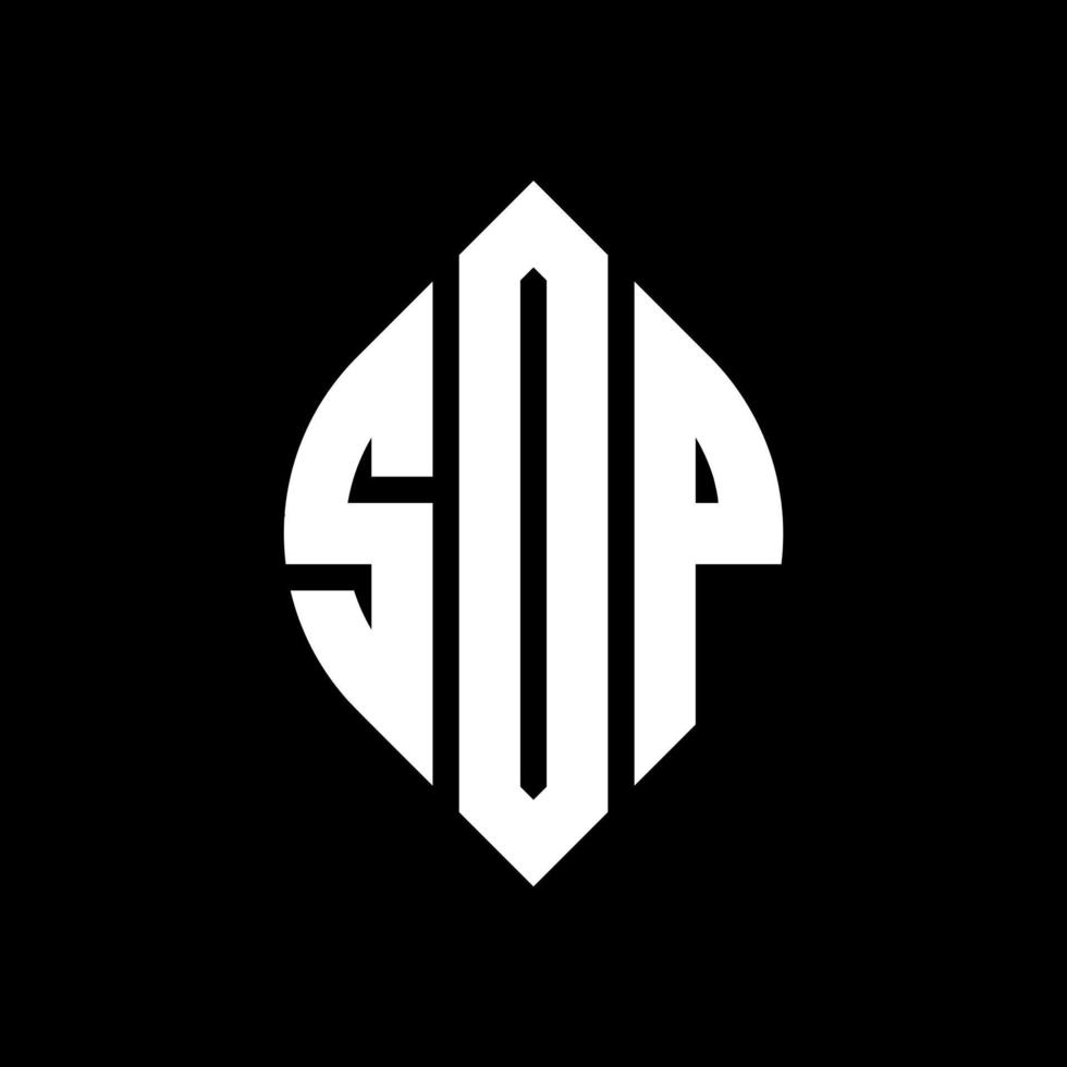 sdp circle letter logo design con forma circolare ed ellittica. sdp lettere ellittiche con stile tipografico. le tre iniziali formano un logo circolare. sdp cerchio emblema astratto monogramma lettera marchio vettore. vettore