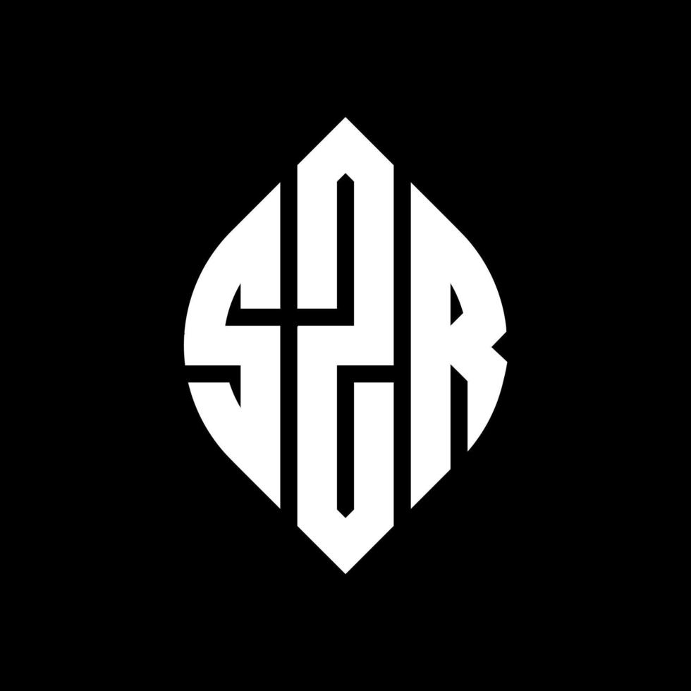 szr circle letter logo design con forma circolare ed ellittica. szr lettere ellittiche con stile tipografico. le tre iniziali formano un logo circolare. szr cerchio emblema astratto monogramma lettera marchio vettore. vettore
