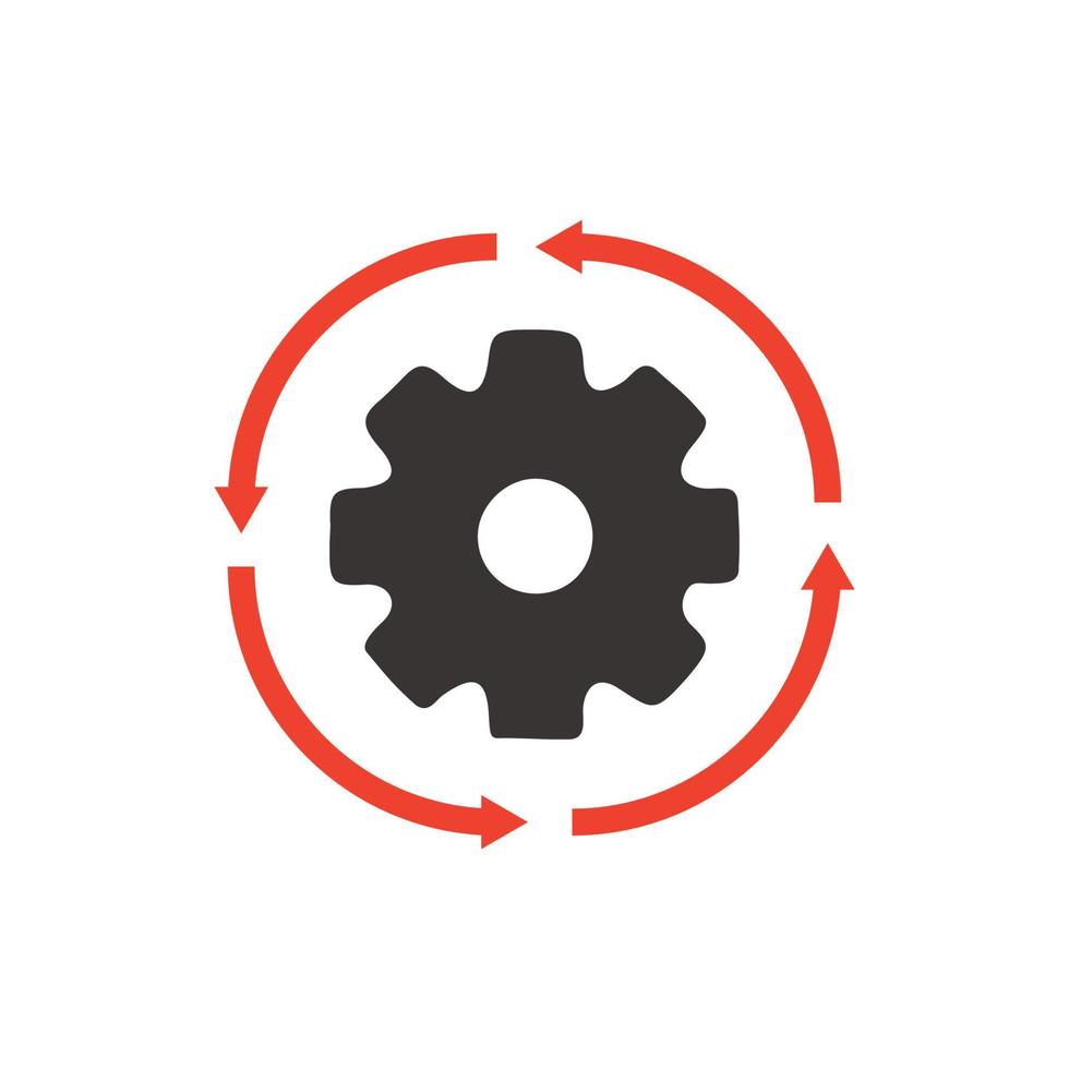 illustrazione dell'icona dell'ingranaggio e del logo, delle impostazioni, della corsa. design vettoriale per siti Web, app.