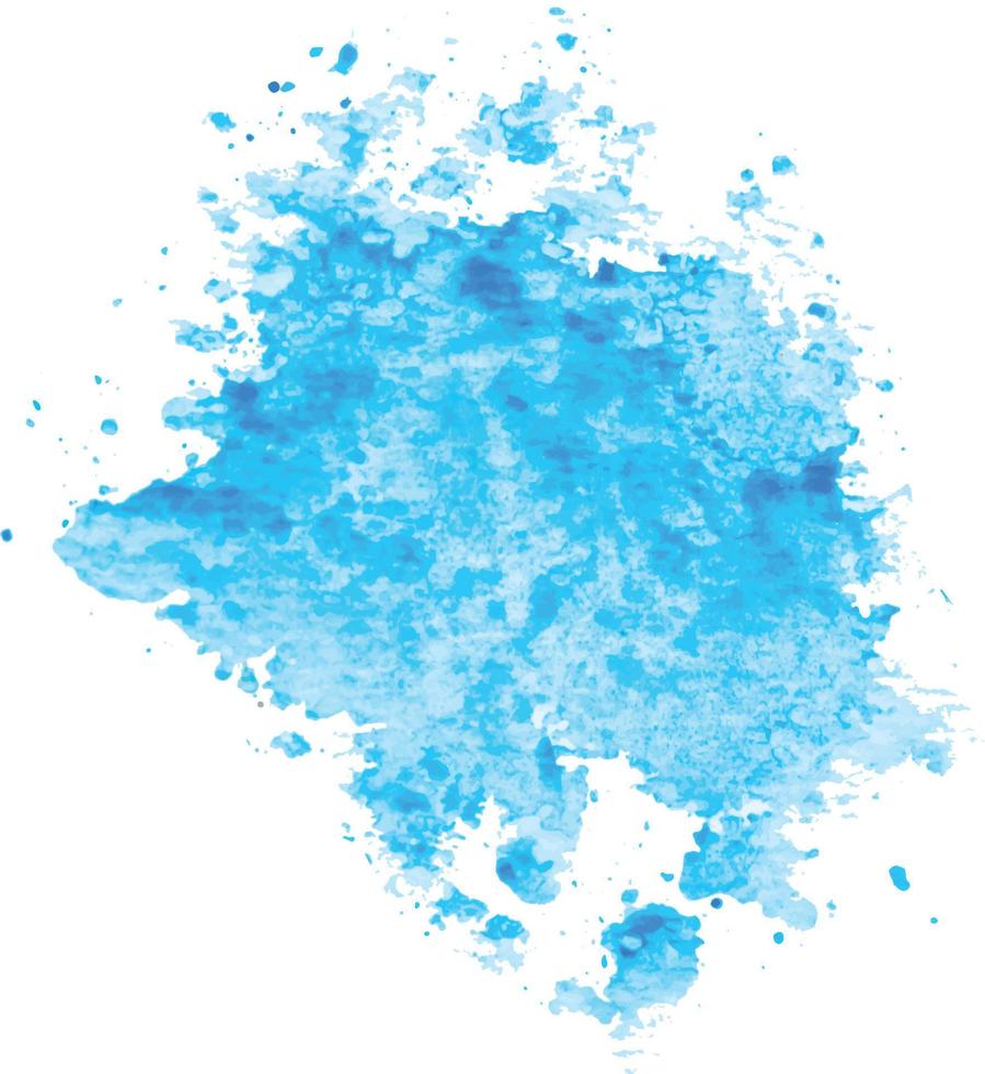macchia liquida dell'acquerello disegnata a mano di vettore di colore blu. l'acqua astratta macchia la carta da parati dell'illustrazione dell'elemento di goccia dello scarabocchio
