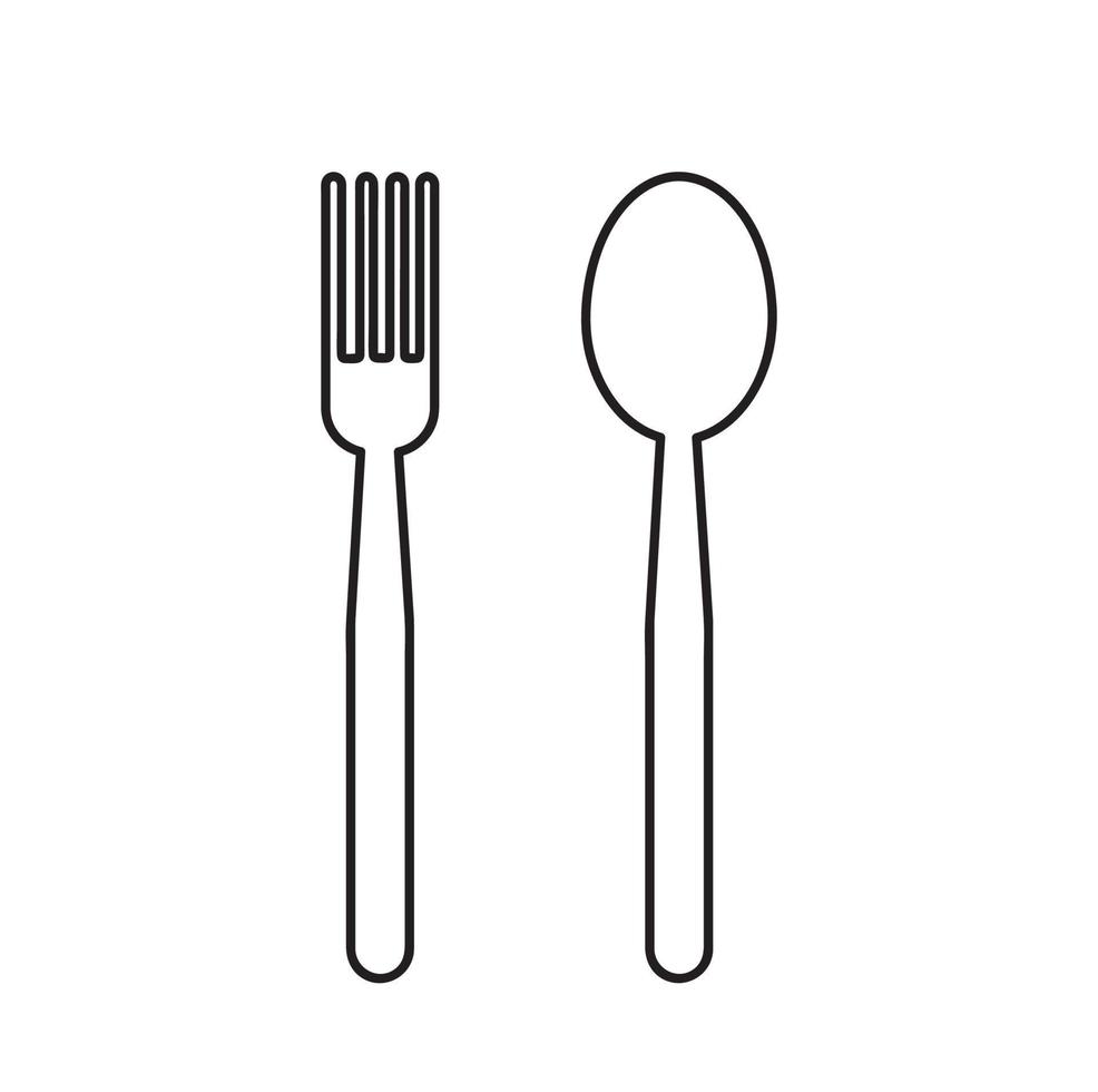 illustrazione vettoriale semplice dell'icona di cucchiaio e forchetta