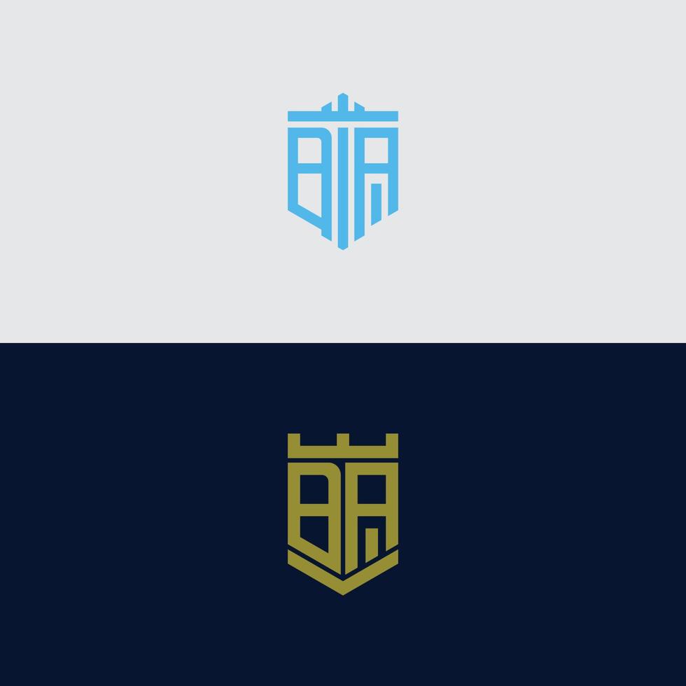 set di design ispiratore del logo, per le aziende dalle lettere iniziali dell'icona del logo ba. -vettori vettore