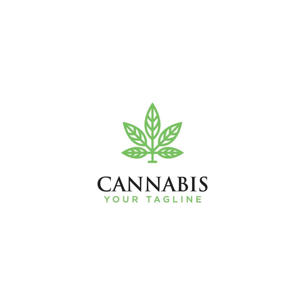 icona di salute logo design marijuana, modello vettoriale - vettore