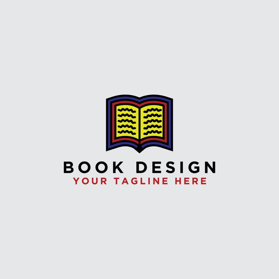 modello di logo di progettazione del libro vettore