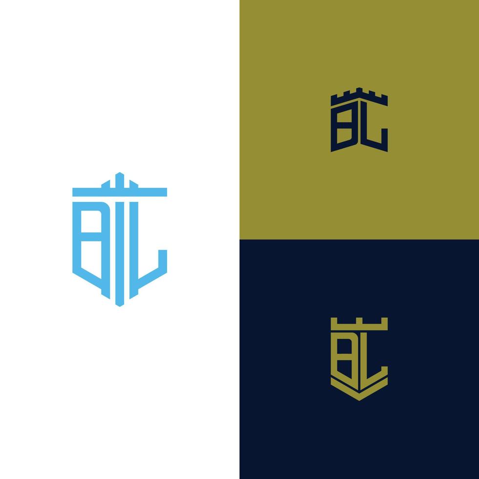 set di design ispiratore del logo, per le aziende dalle lettere iniziali dell'icona del logo bm. -vettori vettore