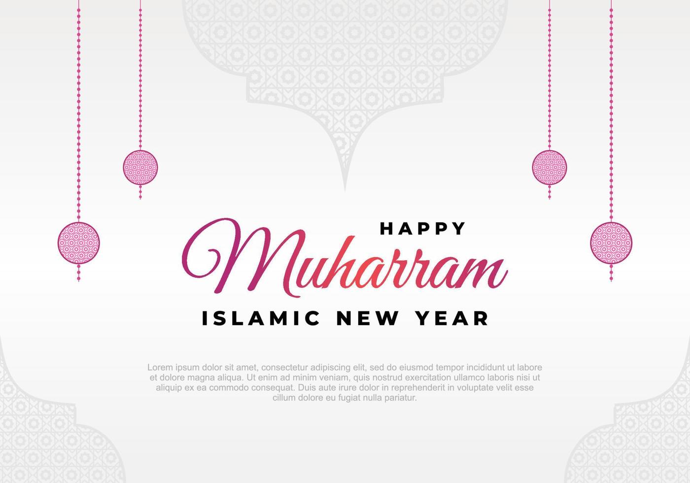 capodanno islamico, sfondo felice della cartolina d'auguri del festival di muharram. vettore