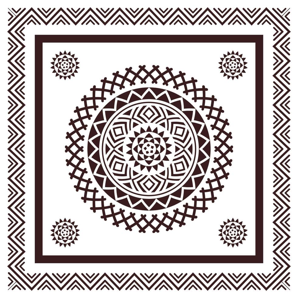 modello bandana sciarpa tribale. design in stile maori polinesiano per hijab donna, tappeto boho, bandana, cravatte, batik, tappeto, scialle, federa. picchiettio quadrato vettore