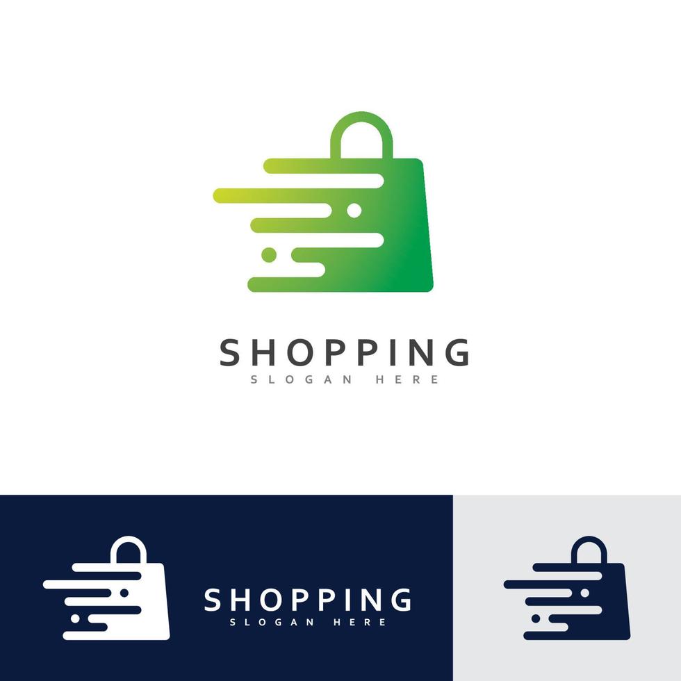 vettore del logo del negozio online, modello di progettazione del logo del negozio, illustrazione, logo moderno e iconico semplice
