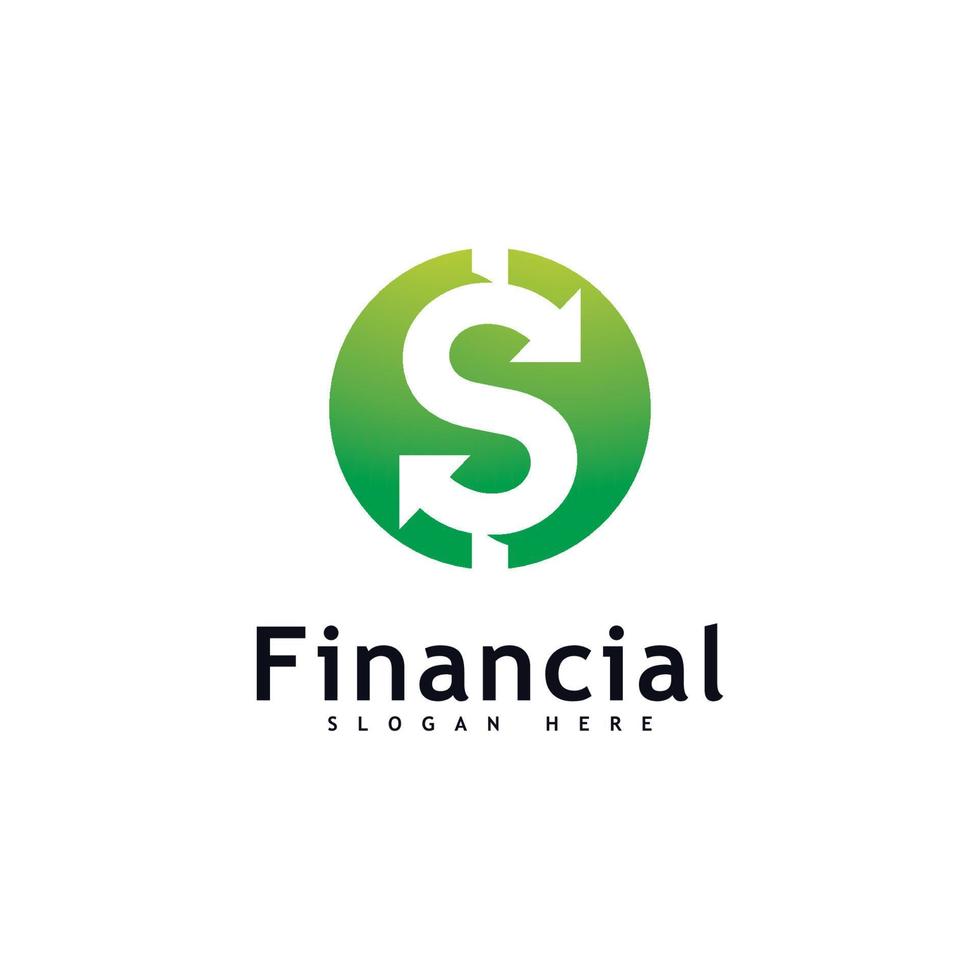 vettore di concetto di design del logo dei soldi. logotipo finanziario o bancario semplice