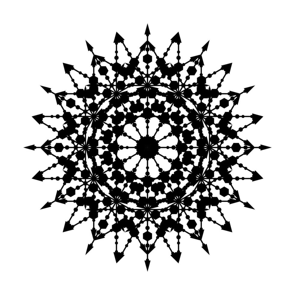 icona di simbolo di pizzo cerchio rotondo mandala. modello astratto di mandala orientale. icona di elemento elegante modello arabesco stile yoga vettore