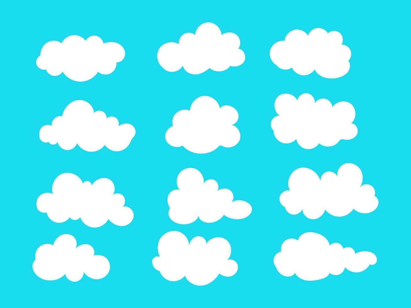 set di nuvole icona carattere illustrazione vettoriale. mi sono consolato su sfondo blu. vettore