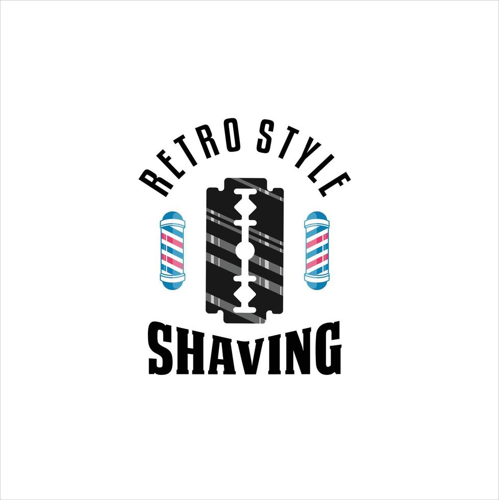 vettore del modello di logo vintage da barbiere su sfondo bianco isolato