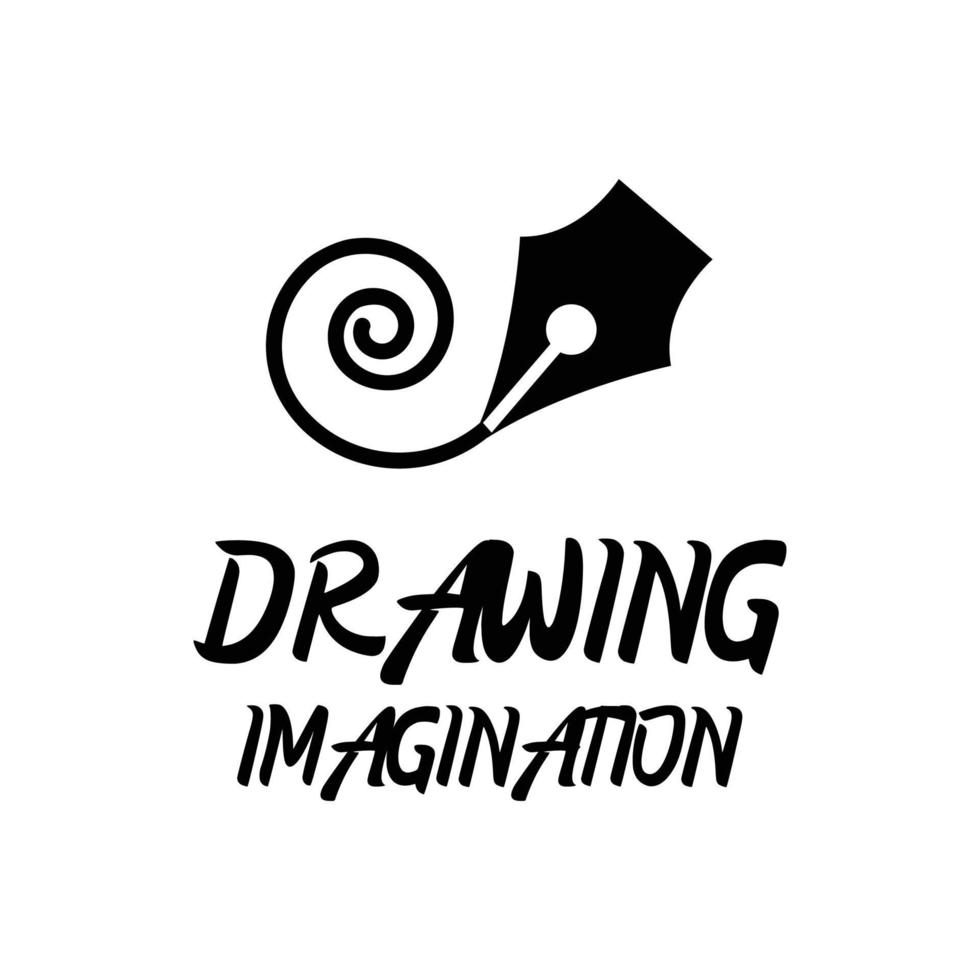 illustrazione astratta elegante dello studio di progettazione rotonda con il pennello, la penna, la matita e la tavolozza per il logo o altro uso. vettore
