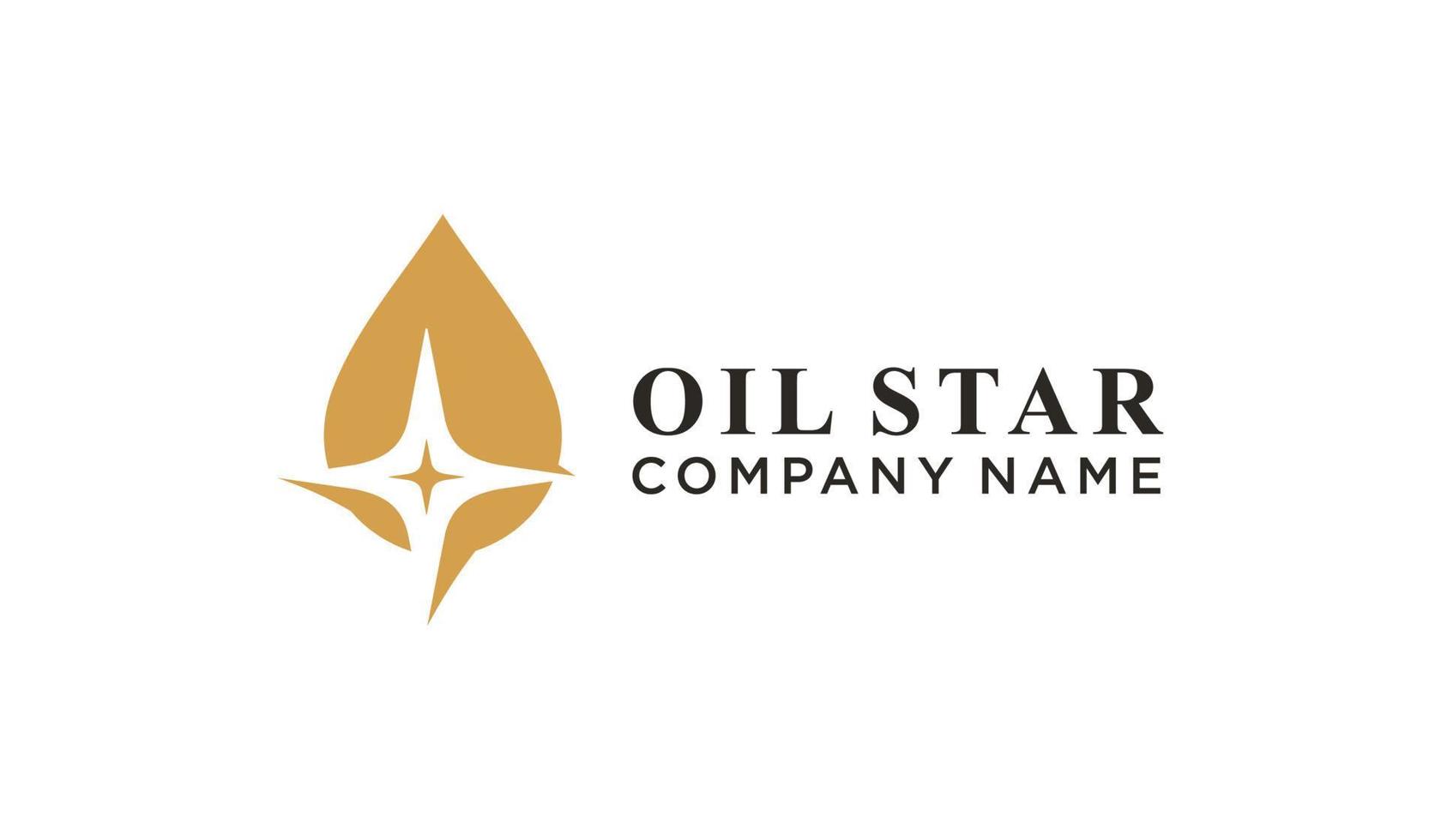 design del logo dell'olio di bellezza del marchio stella vettore