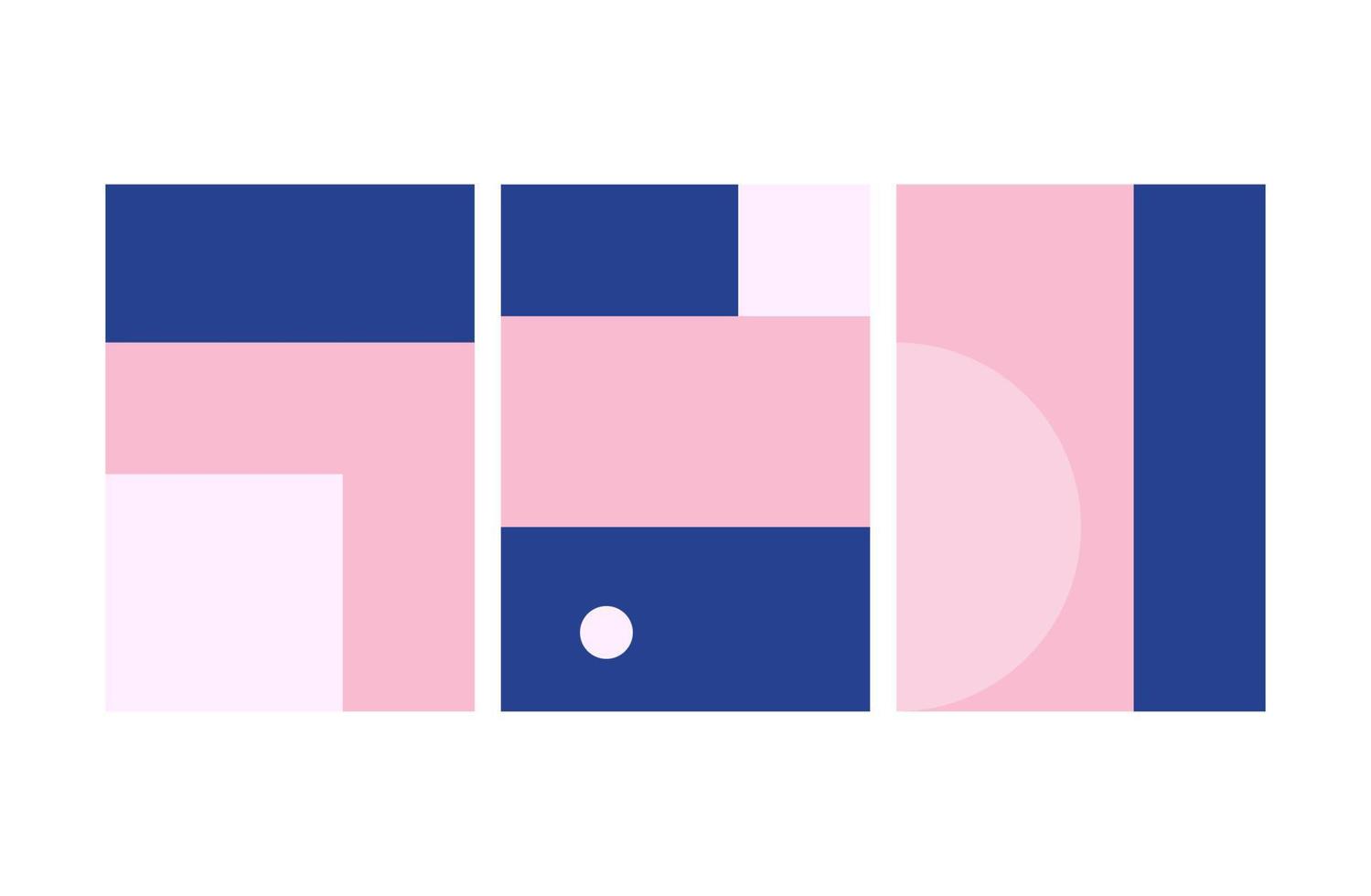 sfondi geometrici vettoriali impostati nei colori rosa blu