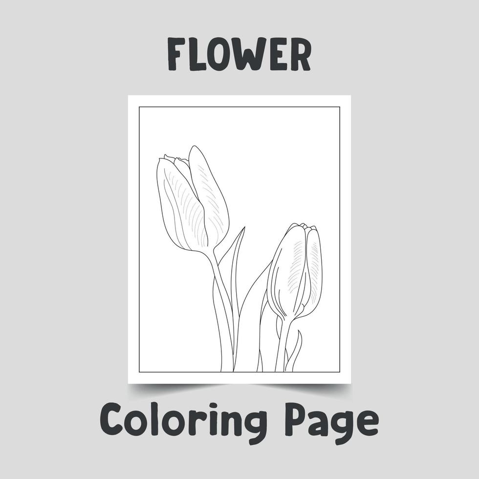 pagina da colorare di fiori, disegni al tratto di fiori su una pagina a4, contorno di fiori su sfondo bianco, contorno di fiori meravigliosi, vettore di fiori disegnati a mano