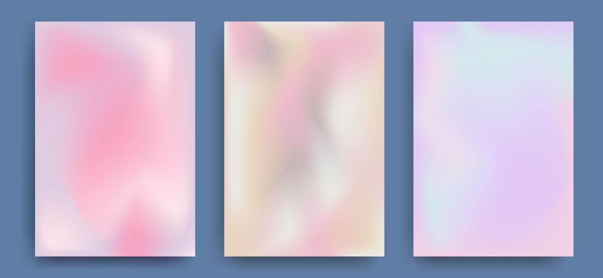 set di gradienti vettoriali in colori pastello. per copertine, sfondi, branding e altri progetti. tavolozza estiva, sfondo lilla. illustrazione vettoriale