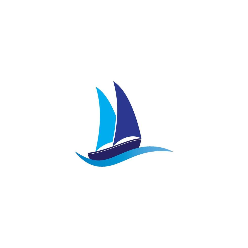 modello di progettazione dell'illustrazione di vettore del logo della barca a vela