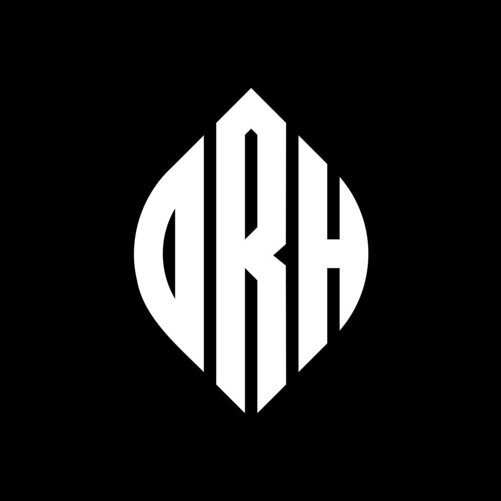 orh circle letter logo design con forma circolare ed ellittica. lettere ellittiche orh con stile tipografico. le tre iniziali formano un logo circolare. orh cerchio emblema astratto monogramma lettera marchio vettore. vettore