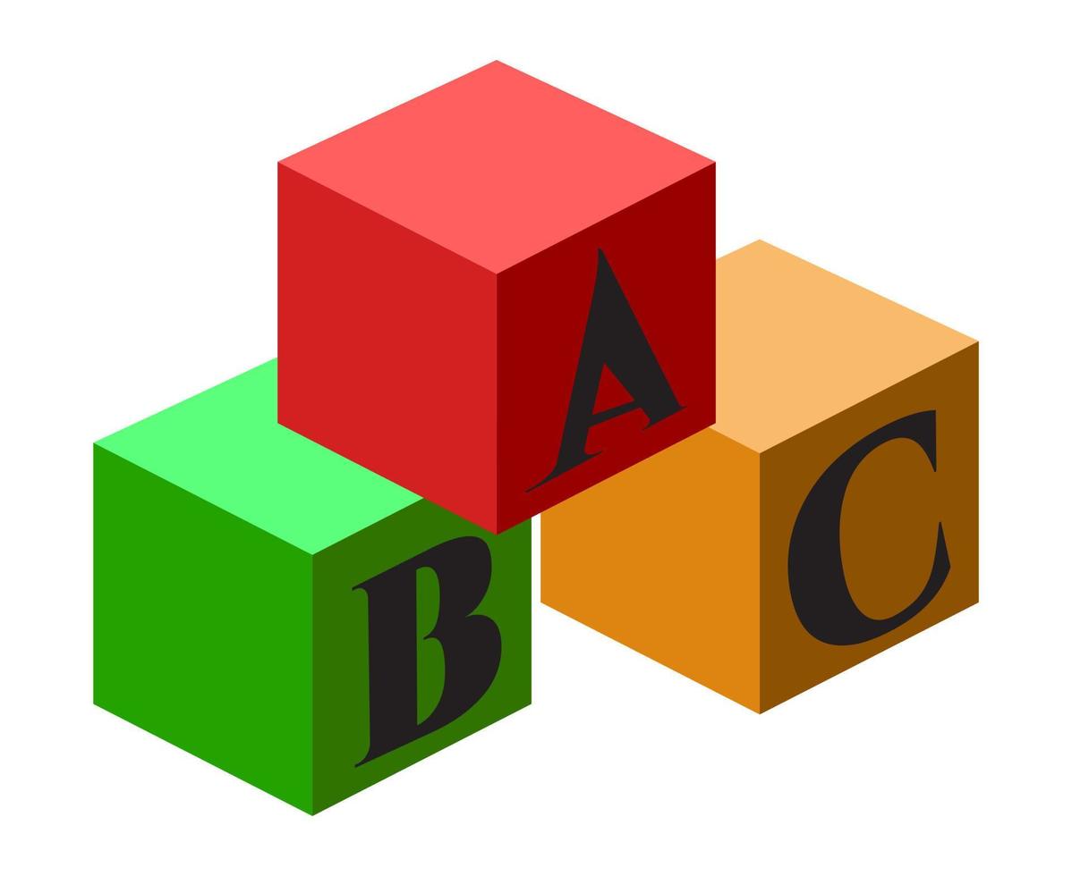 icona a colori piatti blocchi alfabeto abc per app e siti Web vettore