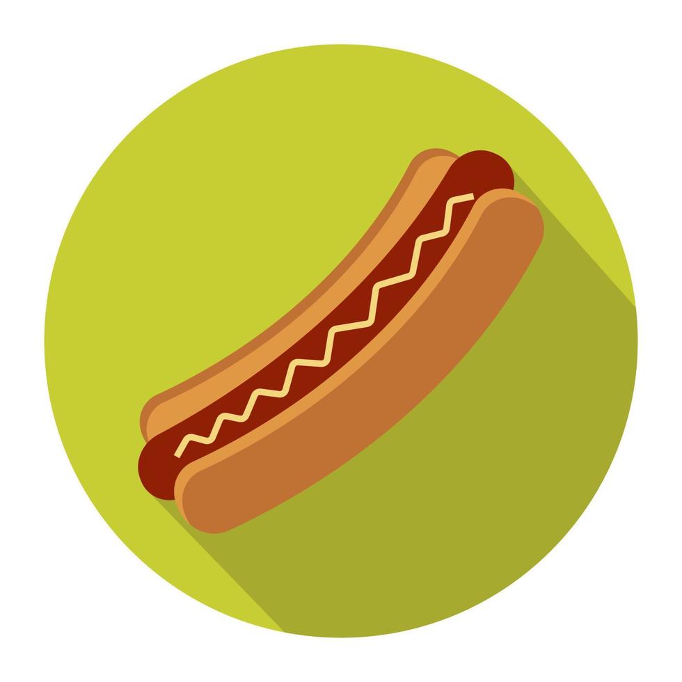 salsiccia hot dog o icona vettore piatto hot dog per app e siti Web