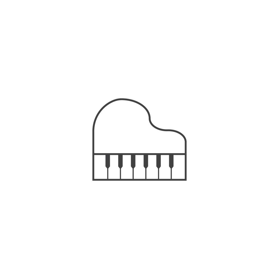 modello di logo di illustrazione vettoriale icona pianoforte.