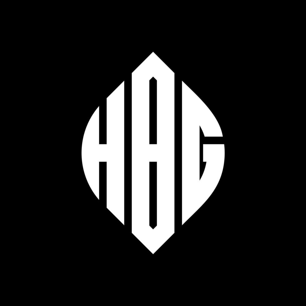 design del logo della lettera del cerchio hbg con forma circolare ed ellittica. lettere di ellisse hbg con stile tipografico. le tre iniziali formano un logo circolare. hbg cerchio emblema astratto monogramma lettera marchio vettore. vettore