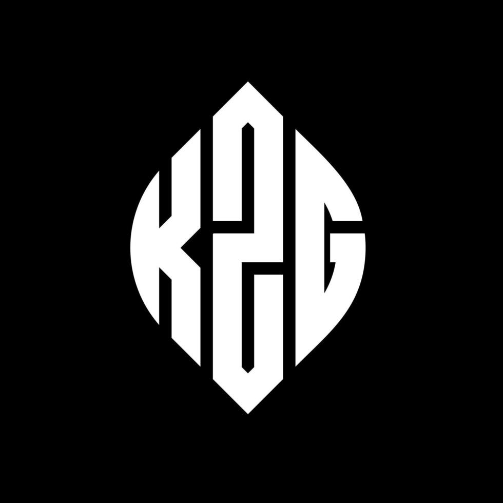 kzg cerchio lettera logo design con forma circolare ed ellittica. lettere di ellisse kzg con stile tipografico. le tre iniziali formano un logo circolare. kzg cerchio emblema astratto monogramma lettera marchio vettore. vettore