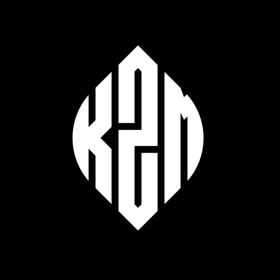 kzm cerchio lettera logo design con cerchio ed ellisse. lettere di ellisse kzm con stile tipografico. le tre iniziali formano un logo circolare. kzm cerchio emblema astratto monogramma lettera marchio vettore. vettore