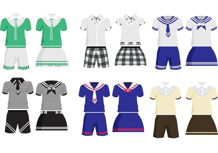 Vettori uniformi dei bambini della scuola