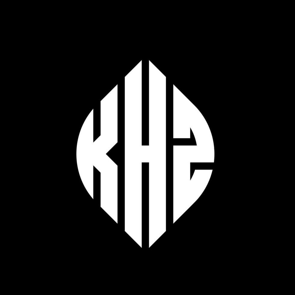 design del logo della lettera del cerchio khz con forma circolare ed ellittica. lettere di ellisse khz con stile tipografico. le tre iniziali formano un logo circolare. khz cerchio emblema astratto monogramma lettera marchio vettore. vettore