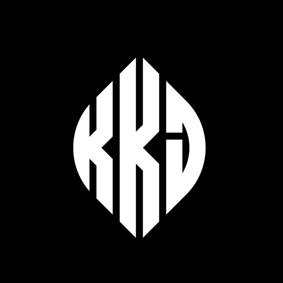 kkj circle letter logo design con forma circolare ed ellittica. kkj lettere ellittiche con stile tipografico. le tre iniziali formano un logo circolare. kkj cerchio emblema astratto monogramma lettera marchio vettore. vettore