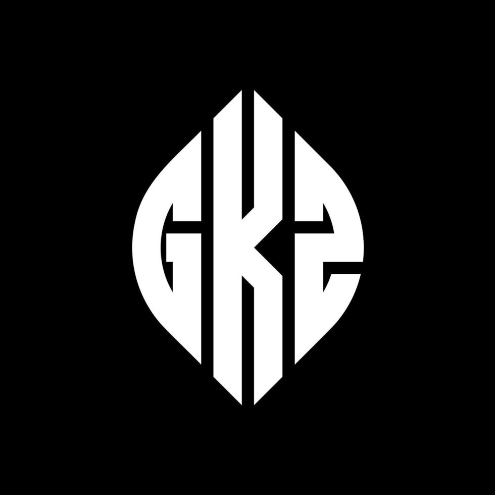 gkz circle letter logo design con forma circolare ed ellittica. lettere di ellisse gkz con stile tipografico. le tre iniziali formano un logo circolare. gkz cerchio emblema astratto monogramma lettera marchio vettore. vettore